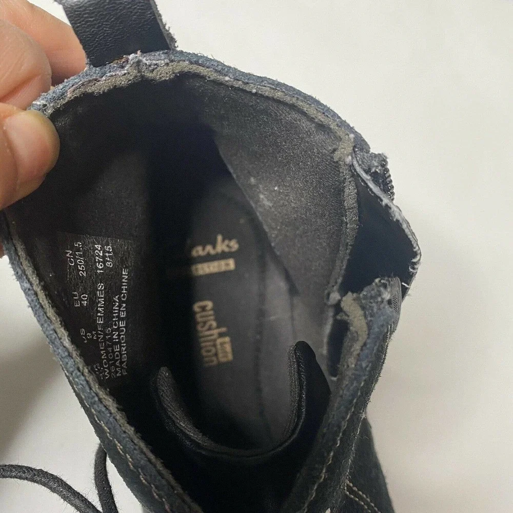 Clarks Soft Cushion Black Leather Boots